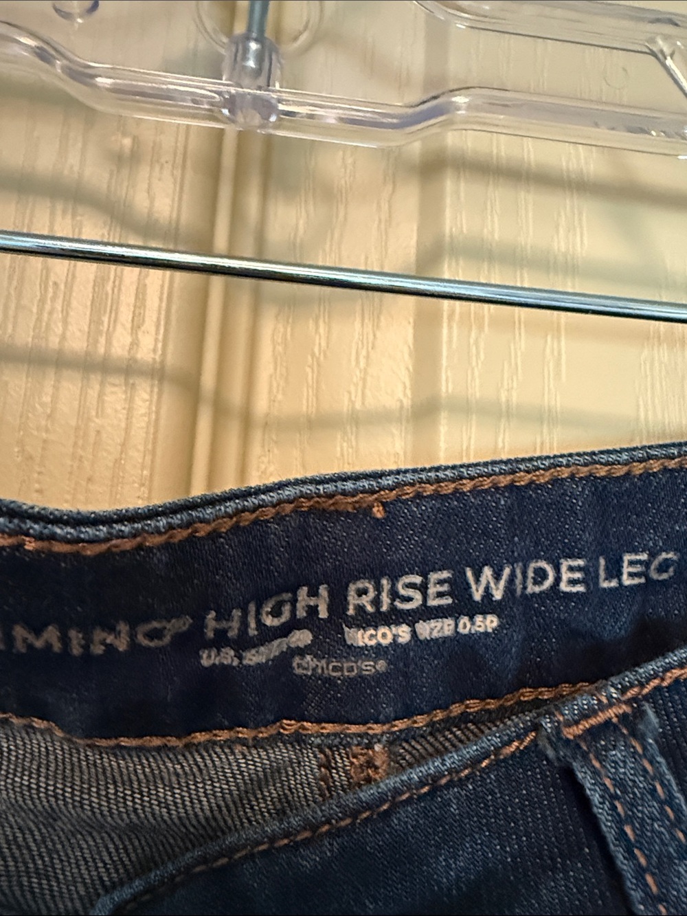 Dark Blue Embroidered Wide-Leg Jeans - Picture 2 of 3